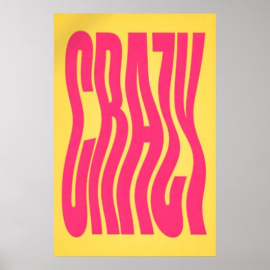 Y2K-Typografieposter, Rosa Retro-Statement in Fett Poster (Vorne)