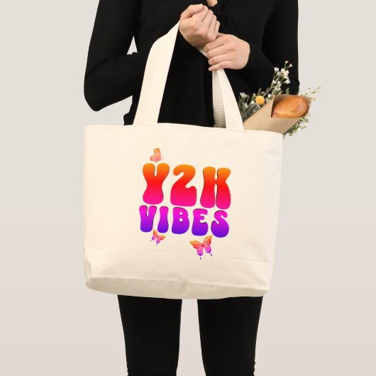 Y2K VIBES Butterfly Jumbo Stoffbeutel (Vorderseite (Produkt))