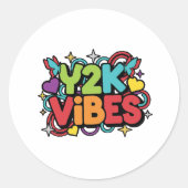 Y2K Vibes Retro Aufkleber - Farbige nostalgische D (Vorderseite)