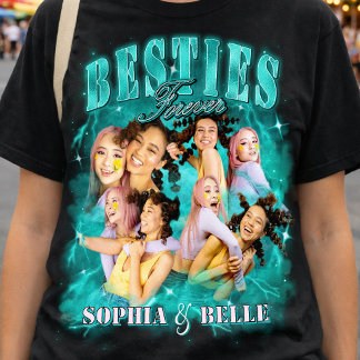 Y2K Vintage 90er BFF Bootleg Teal Coole Besties Ra T-Shirt