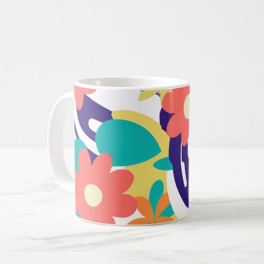 Y2K Wildblume kühl Retro Frühlingsküche Dekoration Kaffeetasse (Vorderseite Links)