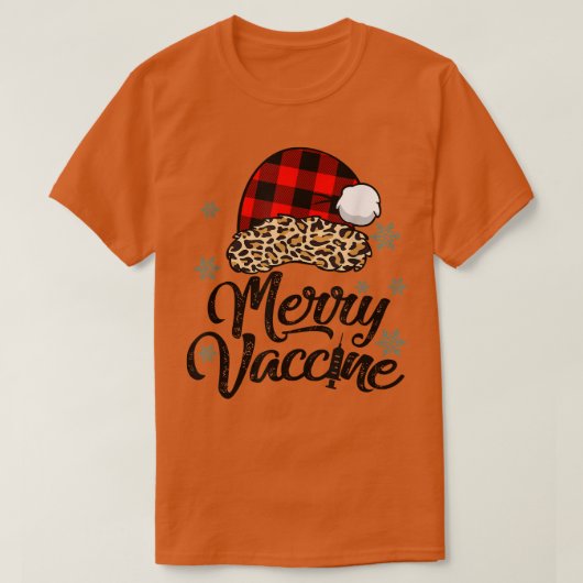 Y4Ry Leopard Santa Hat Merry Vaccine Christmas Xma T-Shirt (Design vorne)