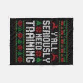 Y’all Seriously Need Training Ugly Christmas Offic Fleecedecke (Vorderseite (Horizontal))