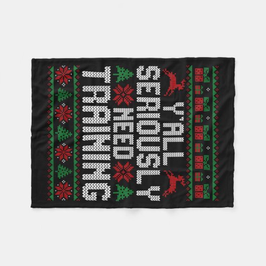 Y’all Seriously Need Training Ugly Christmas Offic Fleecedecke (Vorderseite (Horizontal))