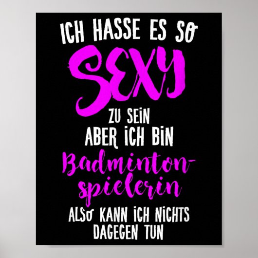 Y Badminton Player, Shuttle Badminton Poster (Vorne)