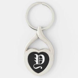 "Y" Black Heart Keychain Schlüsselanhänger