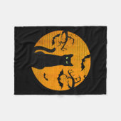 Y Christmas Cat Costume Retro Cat Moon Black Cat Fleecedecke (Vorderseite (Horizontal))