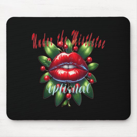 Y Christmas Mistletoe Lips - Naughty Holiday Tee W Mousepad (Vorne)
