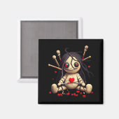 Y Cute Sitting Voodoo Doll Halloween Valentine Day Magnet (Vorderseite/Rückseite)