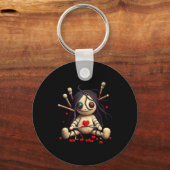 Y Cute Sitting Voodoo Doll Halloween Valentine Day Schlüsselanhänger (Vorderseite)