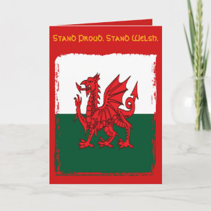 Y Ddraig Goch Die Rote Drache Grunge Walisische Fl Karte