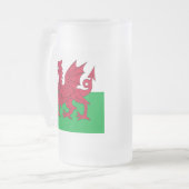 Y Ddraig Goch: Waliser-Flaggen-Bier-Glas Mattglas Bierglas (Vorderseite Links)