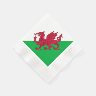 Y Ddraig Goch: Welsh Flag Cocktail Napkins Serviette