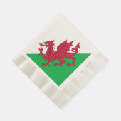 Y Ddraig Goch: Welsh Flag Coined Luncheon Napkins Serviette (Ecke)