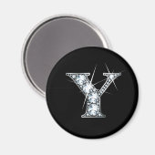 "Y" Diamond Bling Magnet (Vorderseite/Rückseite)