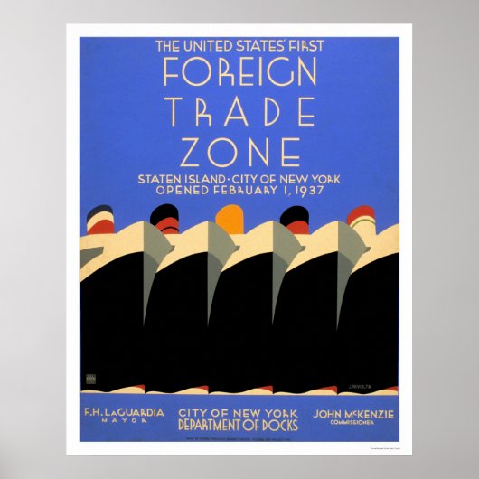 Y Foreign Trade Zone 1937 WPA Poster (Vorne)