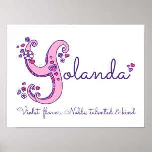 Y für Yolanda anfänglich doodle art name bedeutet  Poster