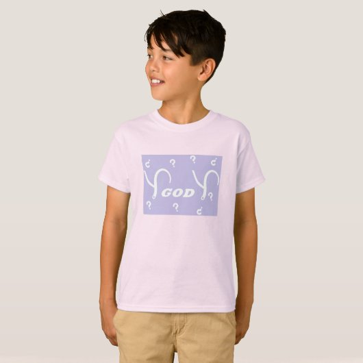 "Y God Y" Lavender Hintergrund T-Shirt (Vorne ganz)