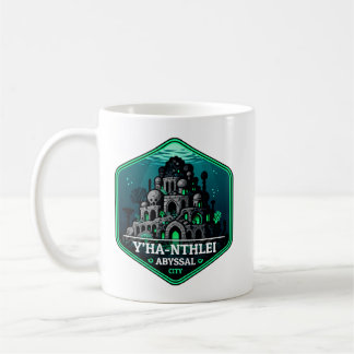 Y’ha-nthlei-Abgrund-Stadt Vintage-Reiseabzeichen Kaffeetasse