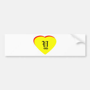 "Y" Herz-Gelb-Hochzeit Einladung des MUSEUMS Autoaufkleber