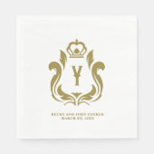 Y Inital Gold Wappen Serviette (Vorderseite)