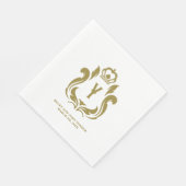 Y Inital Gold Wappen Serviette (Ecke)