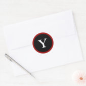 Y : Initial Y Letter Y Red, White & Black Stickers (Umschlag)