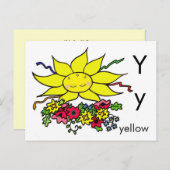 Y ist für Gelb Postkarte (Vorne/Hinten)