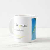Y ist für gelbe Alphabetkunst-Tasse Kaffeetasse (Vorderseite Links)