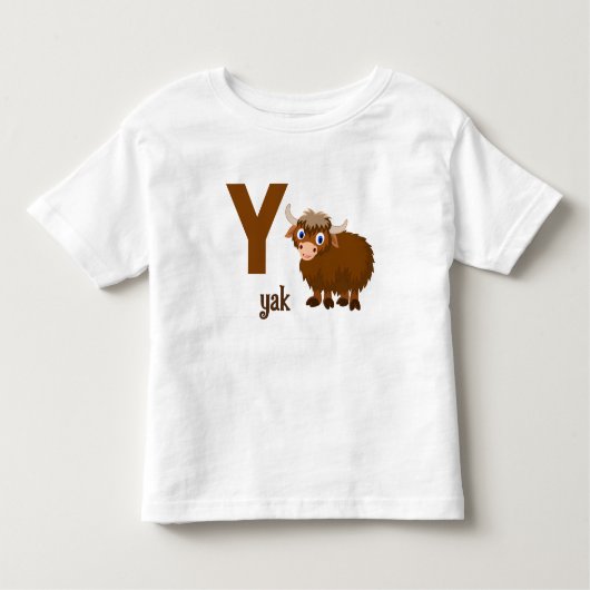 Y ist für Yak: Adorable Alphabet Learning Kleinkind T-shirt (Vorderseite)