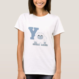 Y ist für Yeti Süßer Cartoon-Yeti-Monster T-Shirt