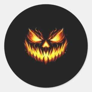 Y Kürbislaterne Carved Pumpkin Face Halloween Cos Runder Aufkleber