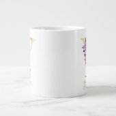 Y Letter Gold Monogram Pink Blue Floral Jumbo-Tasse (Vorderseite)