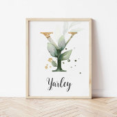 Y Letter Monogram Greenerity Kinderzimmer Name Wal Poster