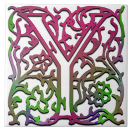 Y Monogram "Besque Garden" Keramik Tile Fliese
