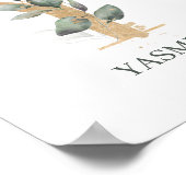 Y Monogram Floral Personalisiert Poster (Ecke)