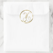 Y Monogram Imitate Gold Umschlag oder Günstige Sie Runder Aufkleber (Tasche)