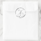 Y Monogram Imitate Silver Envelope oder Günstige S Runder Aufkleber (Tasche)
