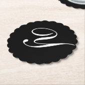 Y Monogram Initial White auf Black Untersetzer (angewinkelt)