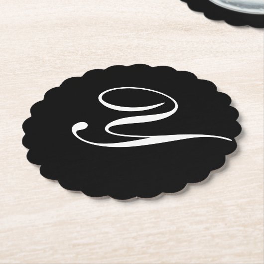 Y Monogram Initial White auf Black Untersetzer (angewinkelt)