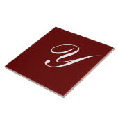 Y Monogram Initial White on Dark Red Fliese (Seite)