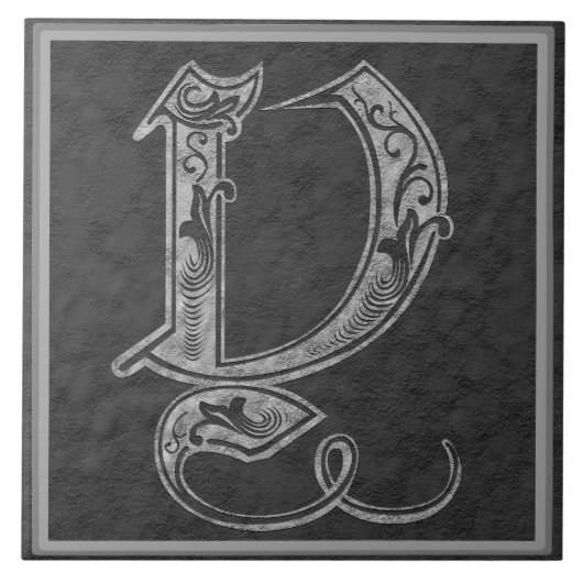 Y Monogram "Royal Gray Stone" Keramik Tile Fliese (Vorderseite)