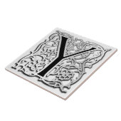 Y Monogram "Silver Besque" Keramik Tile Fliese (Seite)