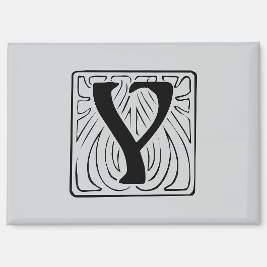 Y Monogramm schwarz Magnet (Vorderseite)