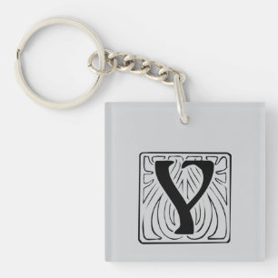 Y Monogramm schwarz Schlüsselanhänger