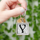 Y Monogramm schwarz Schlüsselger Schlüsselanhänger (Hand)