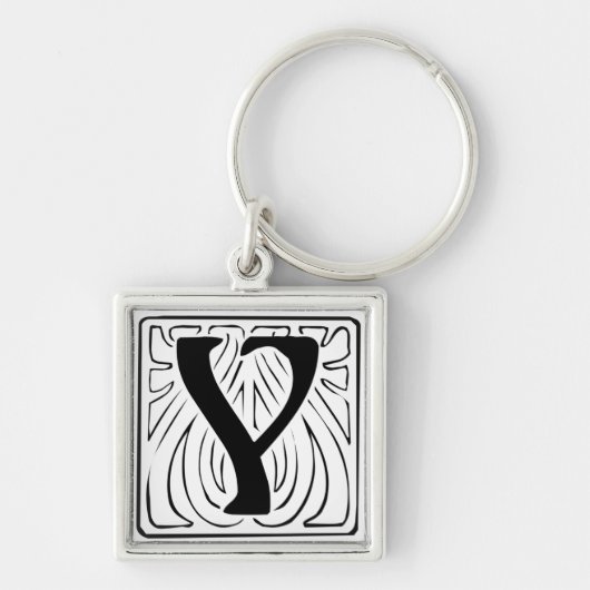Y Monogramm schwarz Schlüsselger Schlüsselanhänger (Vorne)