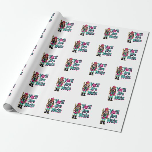 Y sind alle Nüsse Funny Nutcracker Weihnachten Geschenkpapier (Ungerollt)