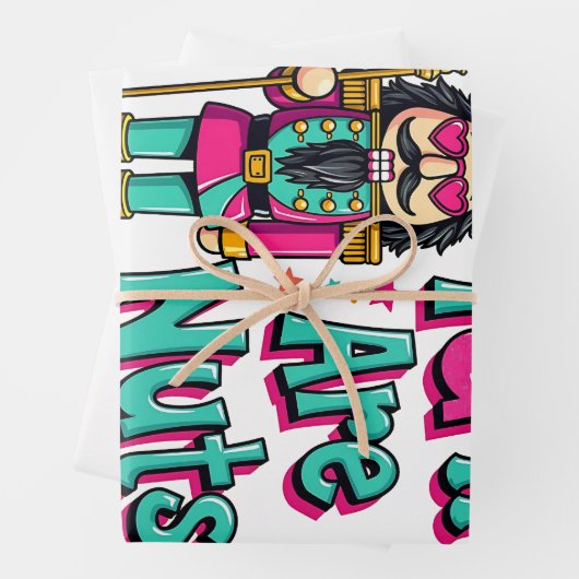 Y sind alle Nüsse Funny Nutcracker Weihnachten Geschenkpapier Set (Beispiel)