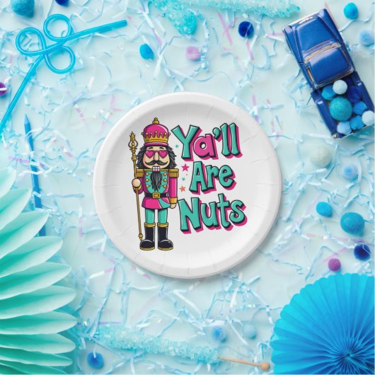 Y sind alle Nüsse Funny Nutcracker Weihnachten Pappteller (Party)